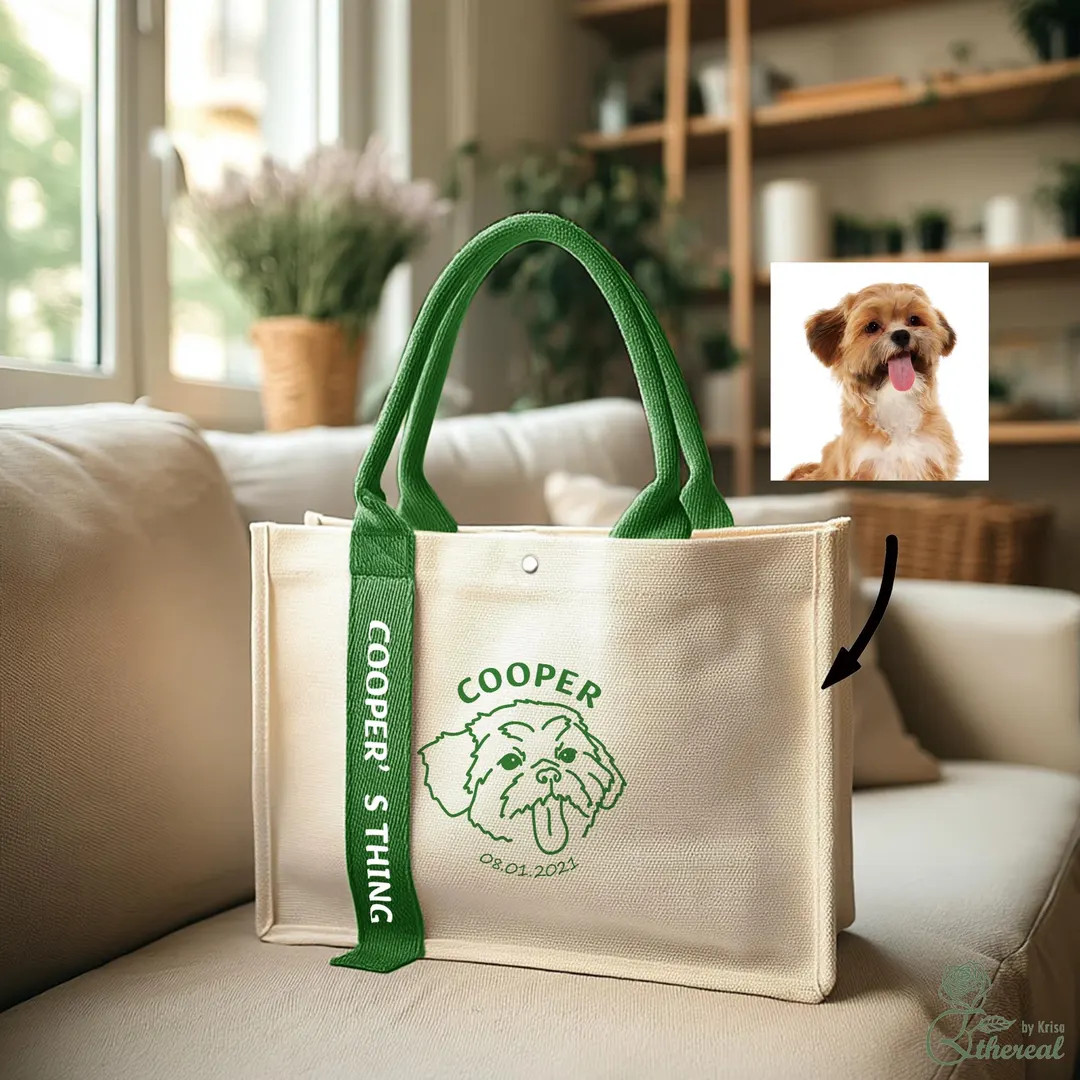 Hand-draw Pet Portrait Bag, Custom Dog Tote, Colorful Bag, Personalized Pet Tote, Dog Outgoing Ba... | Etsy (US)