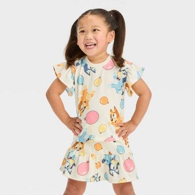 Toddler Girls' Bluey Top and Bottom Set - Off-White | Target