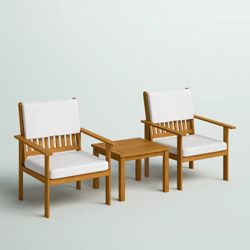 Elkins Park Solid Wood 2 - Person Seating Group with Cushions | Wayfair North America