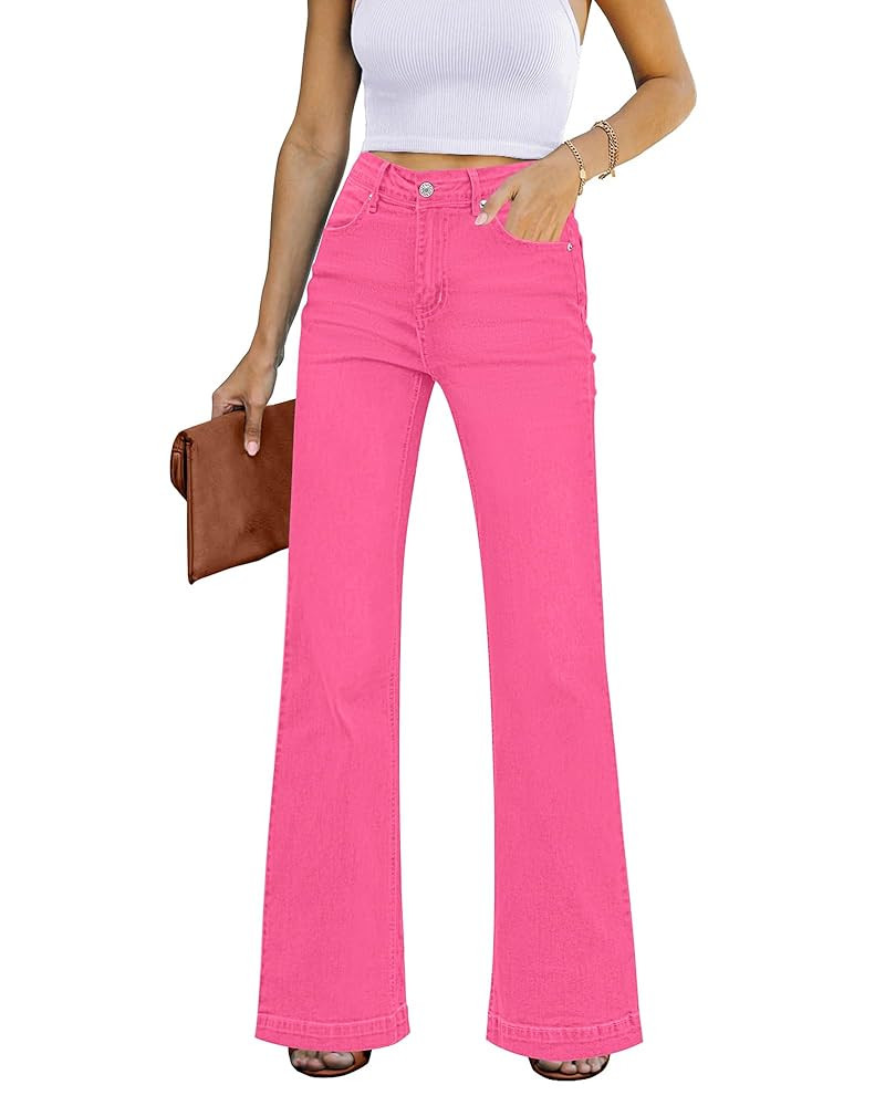 GRAPENT Womens Flare Jeans High Waisted Wide Leg Baggy Jean for Women Stretch Denim Pants | Amazon (US)