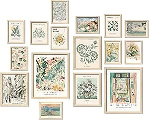 ANERZA 16 PCS Framed Sage Green Wall Art Decor, Matisse Wall Prints for Bedroom, Gallery Wall Fra... | Amazon (CA)