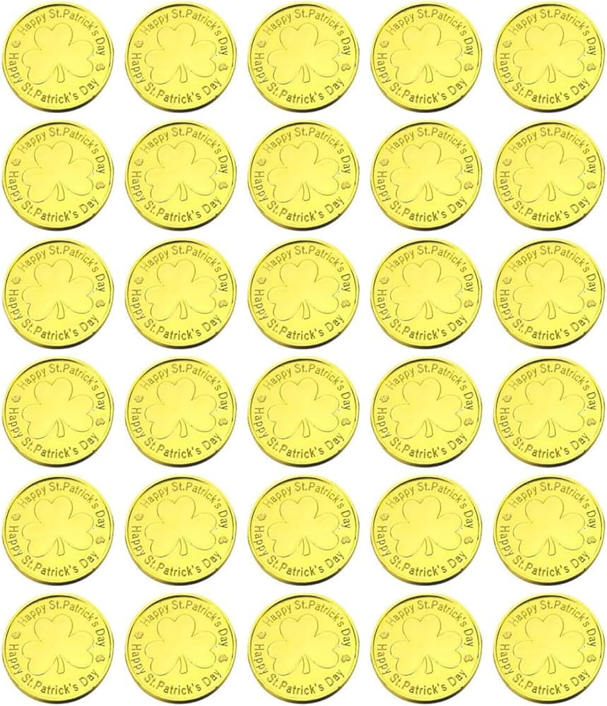 30PCS St. Patrick's Plastic Gold Coins,Fake Gold Coins for School Game,Scavenger Hunting,Party De... | Amazon (US)