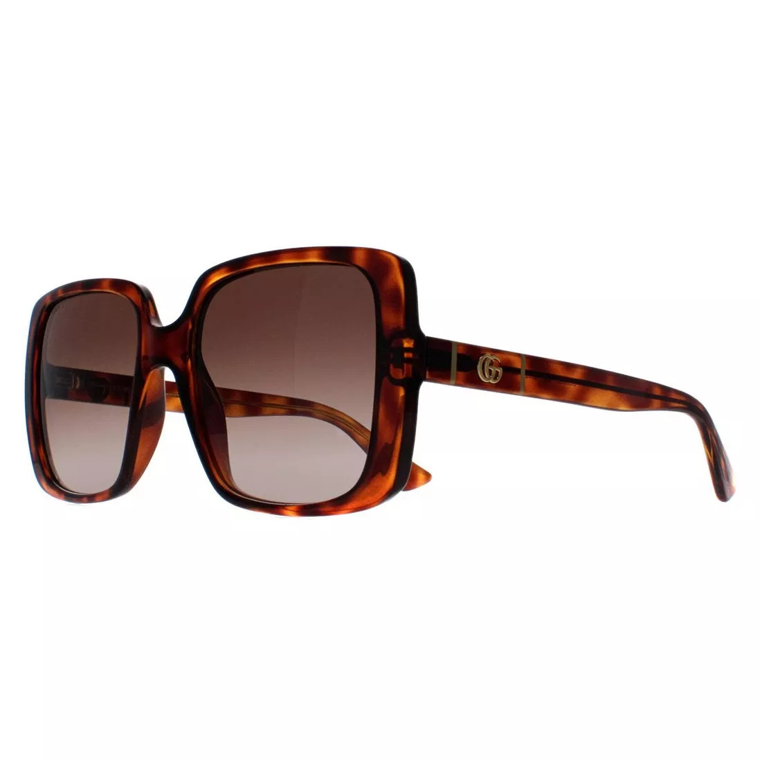 Square Dark Havana Brown Gradient GG0632S | Debenhams UK