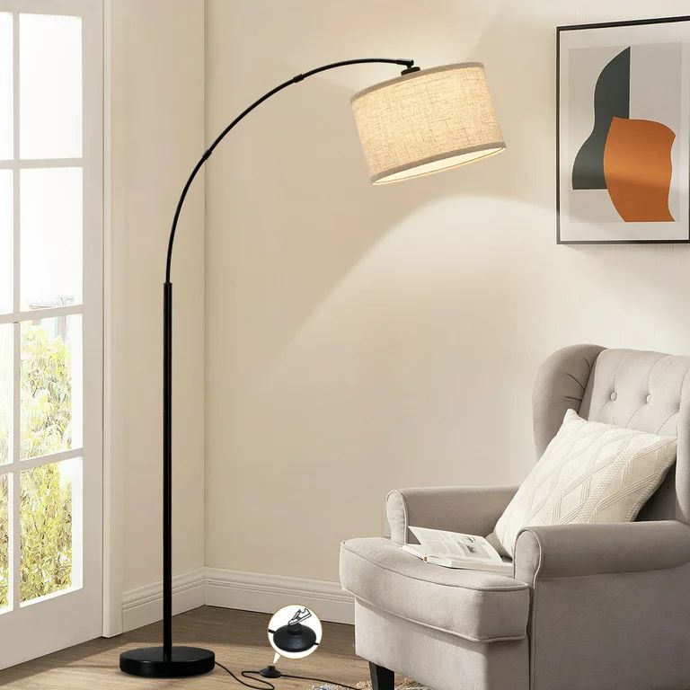 Natyswan Modern Arc Floor Lamps for Living Room Lighting, Modern Arched Lamp with Foot Switch, Ad... | Walmart (US)