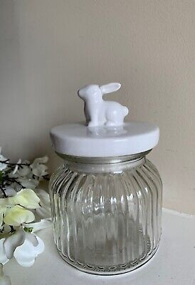 Ceramic Bunny  Lid Glass Cookie Jar/Container/Canister. Easter/ Spring Decor | eBay US