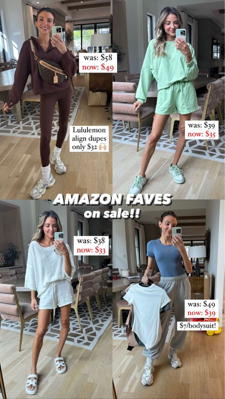 Amazon finds I love on sale!! 🙌🏼🙌🏼

Two piece white set, bodysuits, green lounge set, leggings, half zip

#LTKsalealert #LTKfindsunder100 #LTKfindsunder50