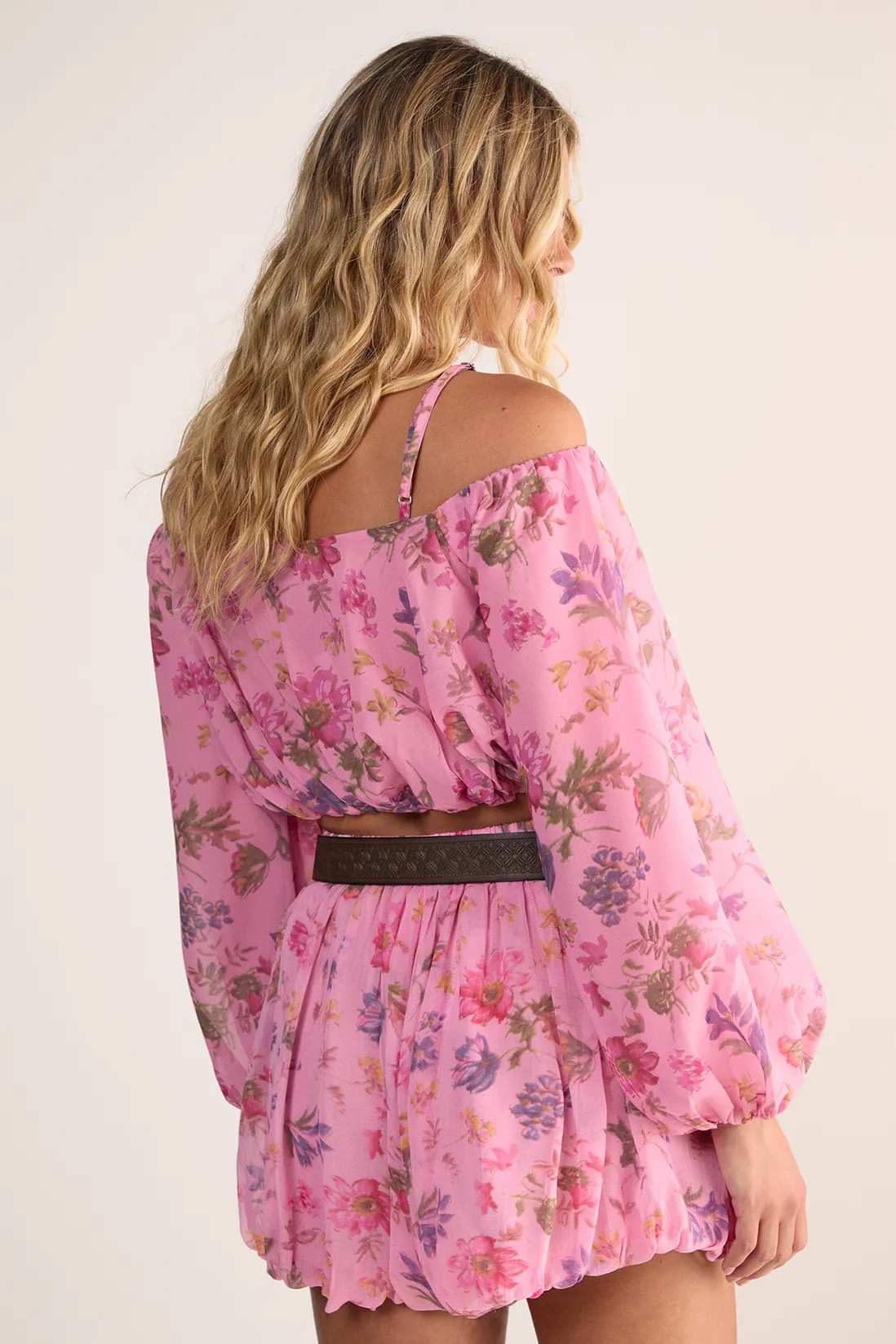 Tops | Floral Bardot Balloon Sleeve Crop Top | NastyGal | NastyGal UK