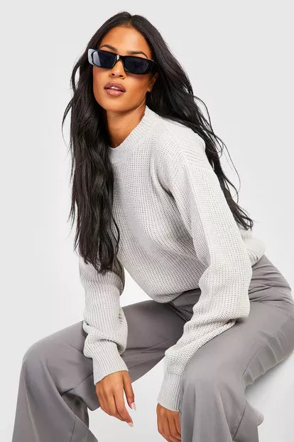 Tall Crew Neck Cropped Sweater | Boohoo.com (US & CA)