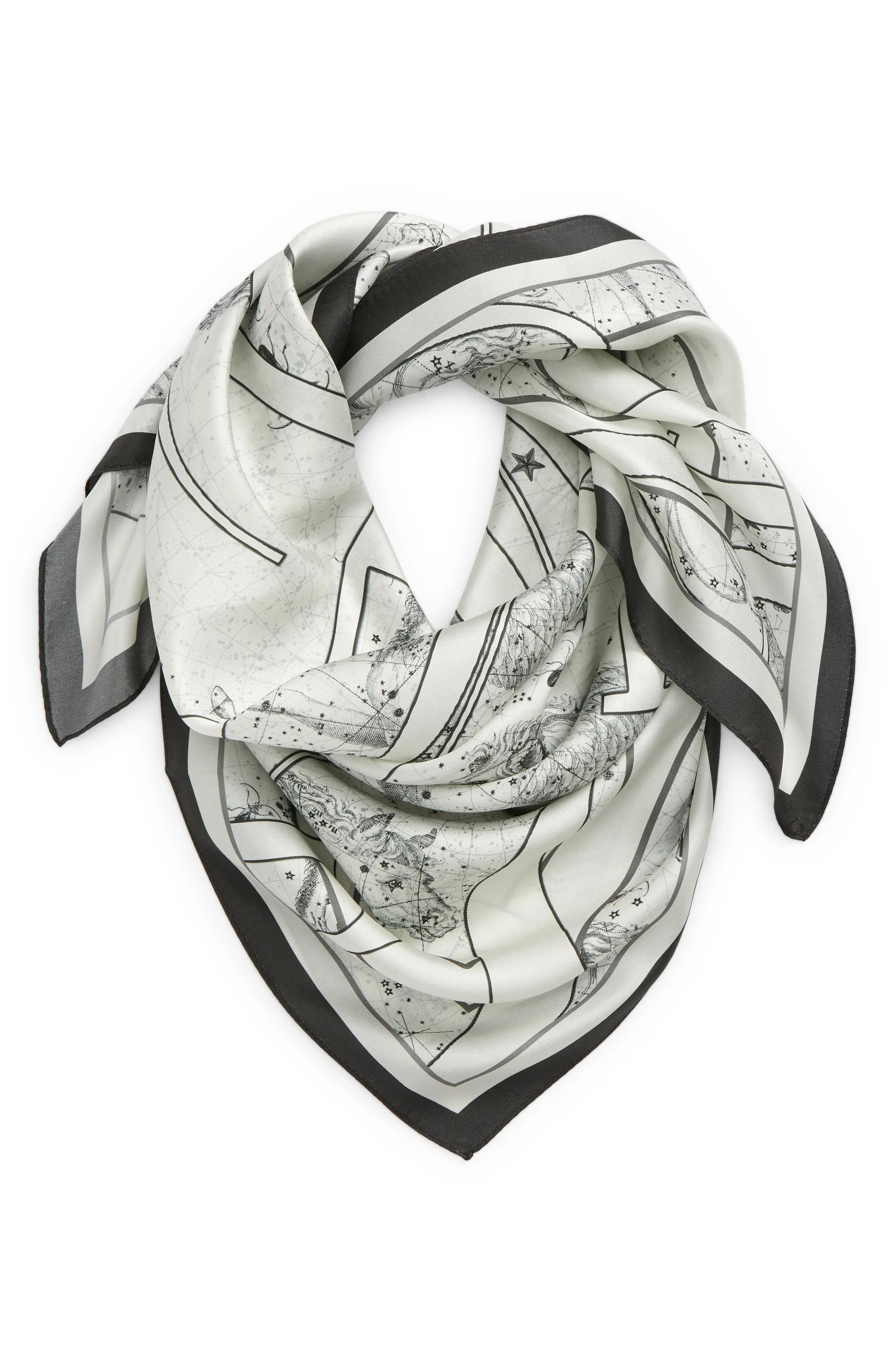 AllSaints Astraeus Square Silk Scarf in Chalk at Nordstrom | Nordstrom