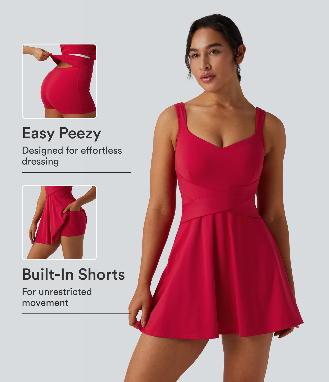 Women’s SoftlyZero™ Airy 2-in-1 Cool Touch Mini Tennis Active Dress with Pocket-Easy Peezy Ed... | HALARA