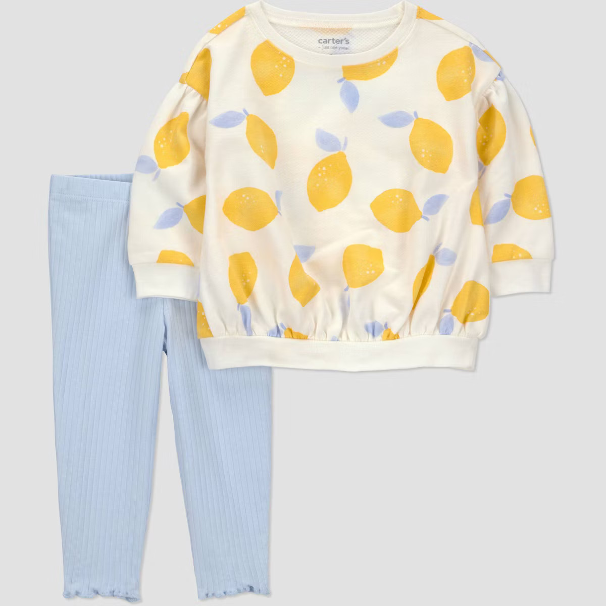 Carter's Just One You® Baby Girls' 2pc Lemon Sweatshirt and Leggings Set- Cream | Target