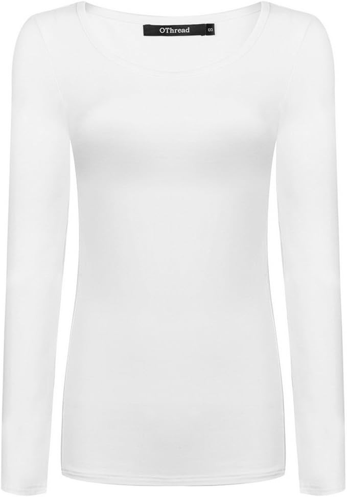 OThread & Co. Women's Long Sleeve T-Shirt Scoop Neck Basic Layer Stretchy Shirts | Amazon (US)