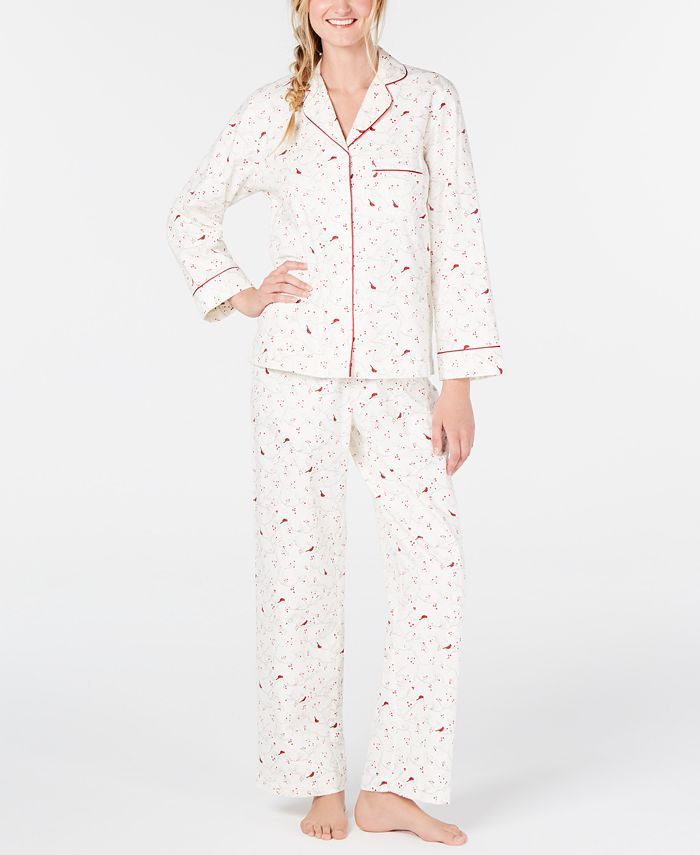 Charter Club Printed Cotton Flannel Pajama Set, Created for Macy's & Reviews - All Pajamas, Robes... | Macys (US)