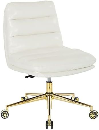 AVE SIX LGYSA-GW32 Legacy Office Chair in Deluxe White Faux Leather with Gold Base | Amazon (CA)