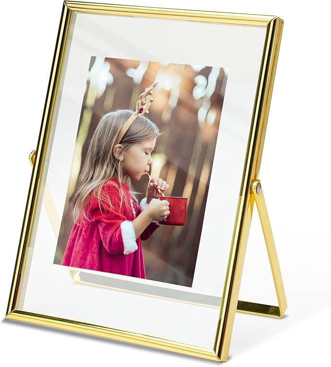 Vienrose Picture Frames for 5x7 4x6 6x8 photo, Floating Metal Gold Picture Frame Tabletop Photo F... | Amazon (US)