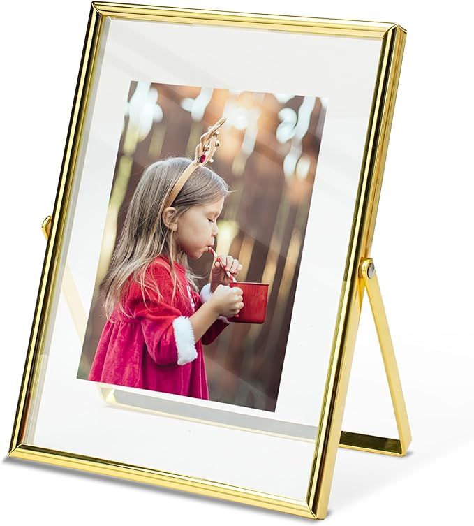 Vienrose Picture Frames for 5x7 4x6 6x8 photo, Floating Metal Gold Picture Frame Tabletop Photo F... | Amazon (US)
