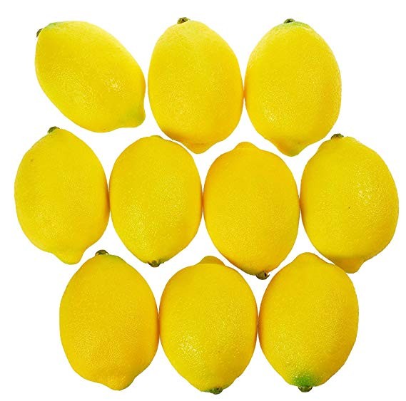 Juvale Fake Fruit Lemons - 10 Piece Artificial Fruit Decorations, Fake Fruit Decoration Still Lif... | Amazon (US)