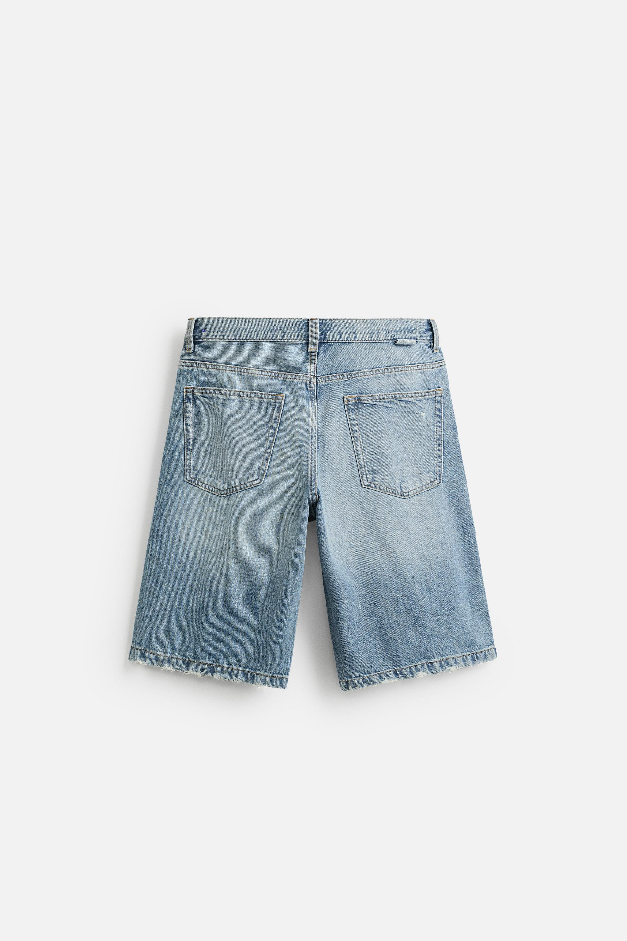 RIPPED BAGGY FIT DENIM SHORTS | Zara US