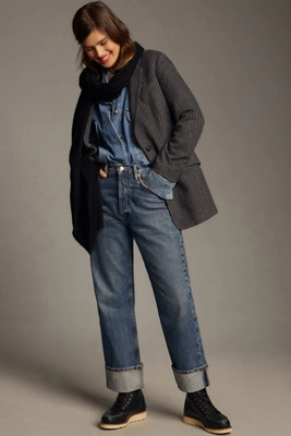 AGOLDE Fran Low-Slung Easy Straight-Leg Jeans | Anthropologie (US)