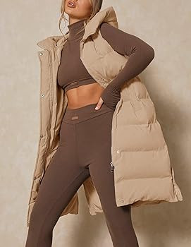Inorin Womens Down Vest with Stand Collar Thick Hooded Sleeveless Long Coats Jacket | Amazon (US)