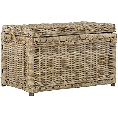 happimess HPM9002B Elijah 30" Wicker Storage Trunk, Collapsible for flat storage, Rattan-Kubusoft... | Amazon (US)
