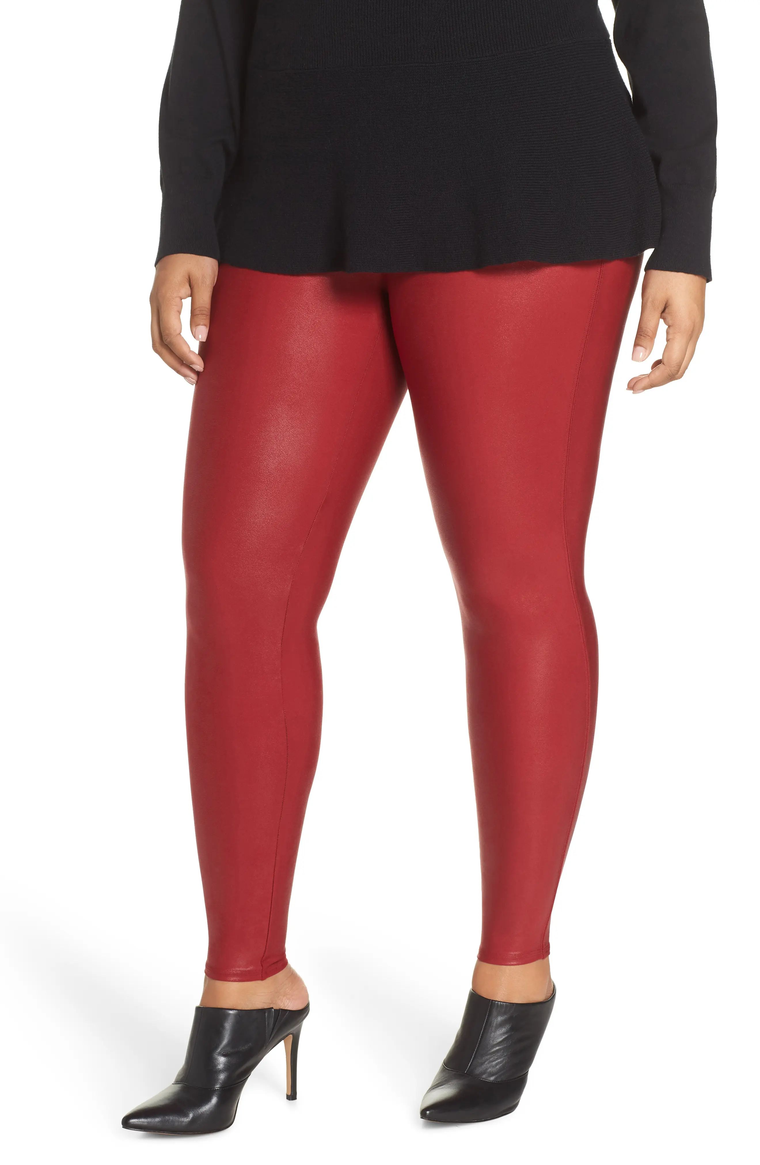SPANX® Faux Leather Leggings (Plus Size) | Nordstrom