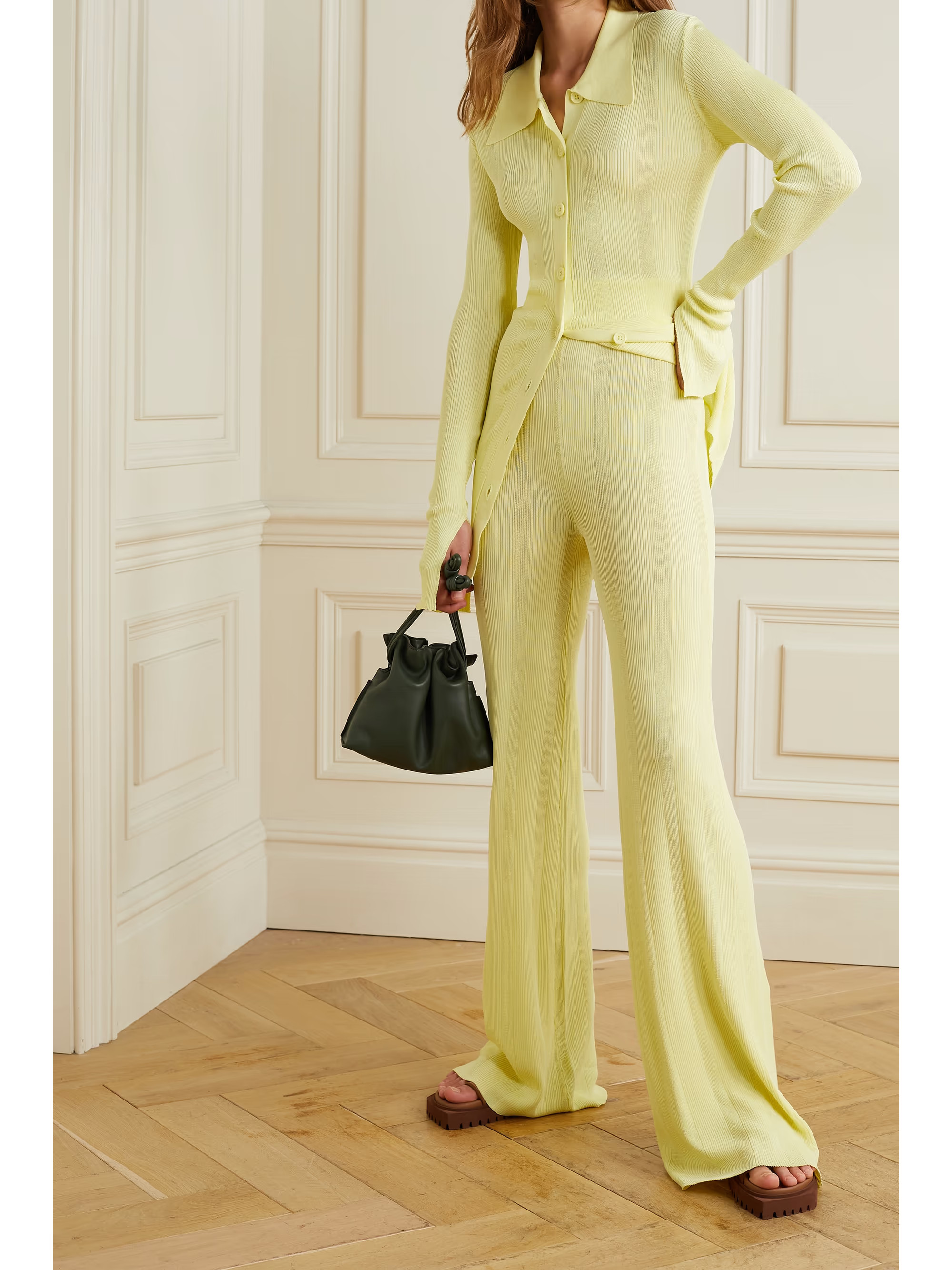 Soleima ribbed-knit flared pants | NET-A-PORTER (US)