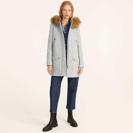 J.Crew: Chateau Parka In Italian Stadium-cloth Wool For Women | J. Crew US