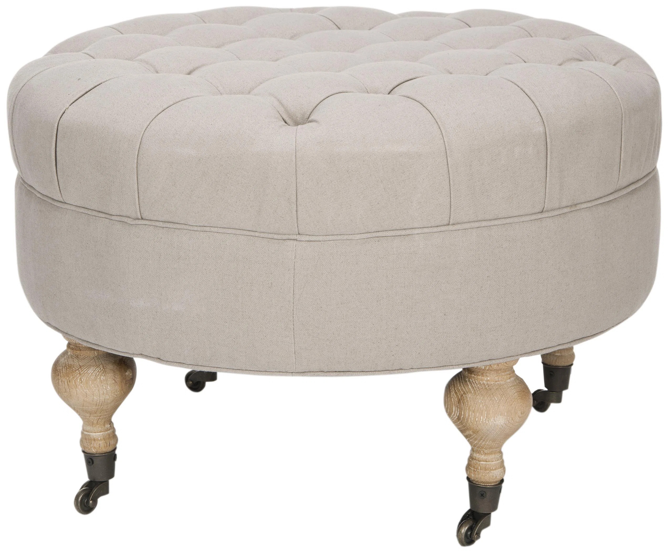 Flavien 69.09Cm Tufted Round Ottoman | Wayfair UK