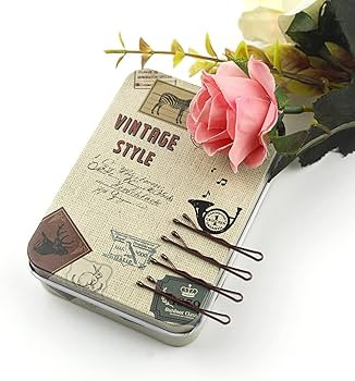 Mini Bobby Pins Brown with Cute Case, 200 CT 1.38 Inch Bronze Small Hair Bobby Pins for Buns, Pre... | Amazon (US)