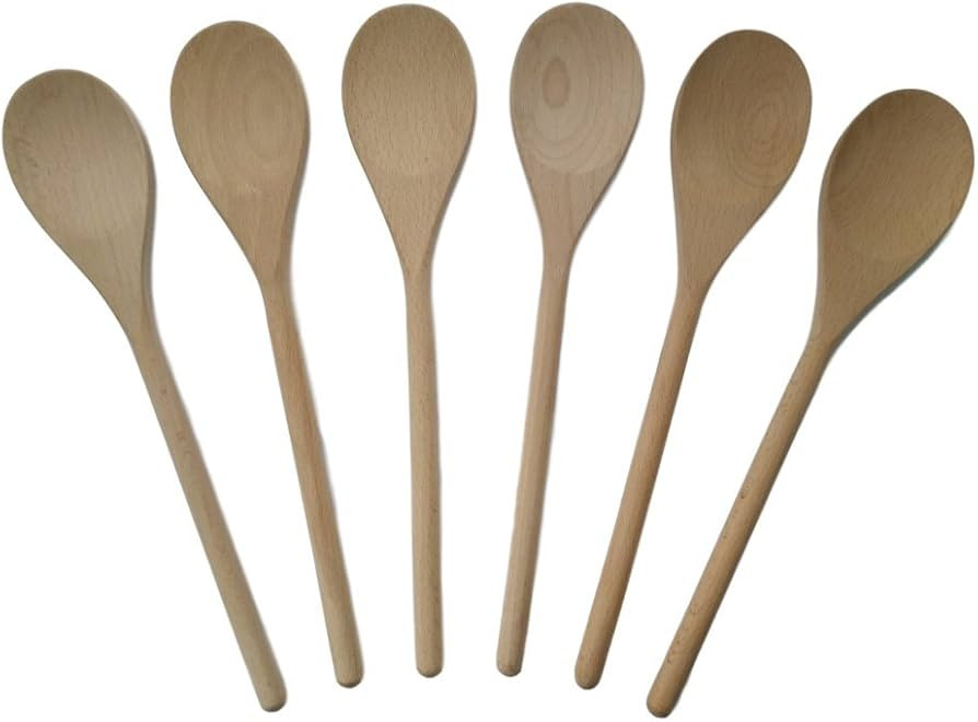 Wooden Spoons Mixing Baking Serving In Beech 12 inch - Set of 6 ROUNDSQUARE | Amazon (US)