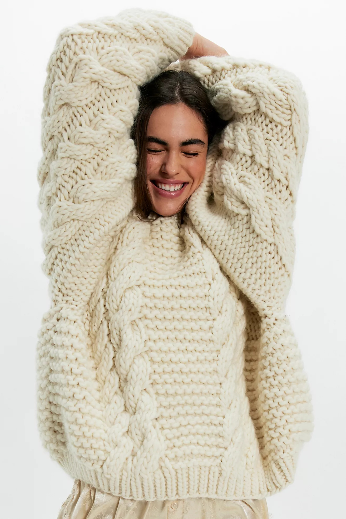 Mr Mittens T Sleeve Cable Knit Wool Sweater | Free People (Global - UK&FR Excluded)