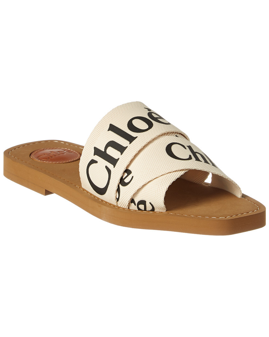 Chloe Woody Logo Canvas Slide | Gilt