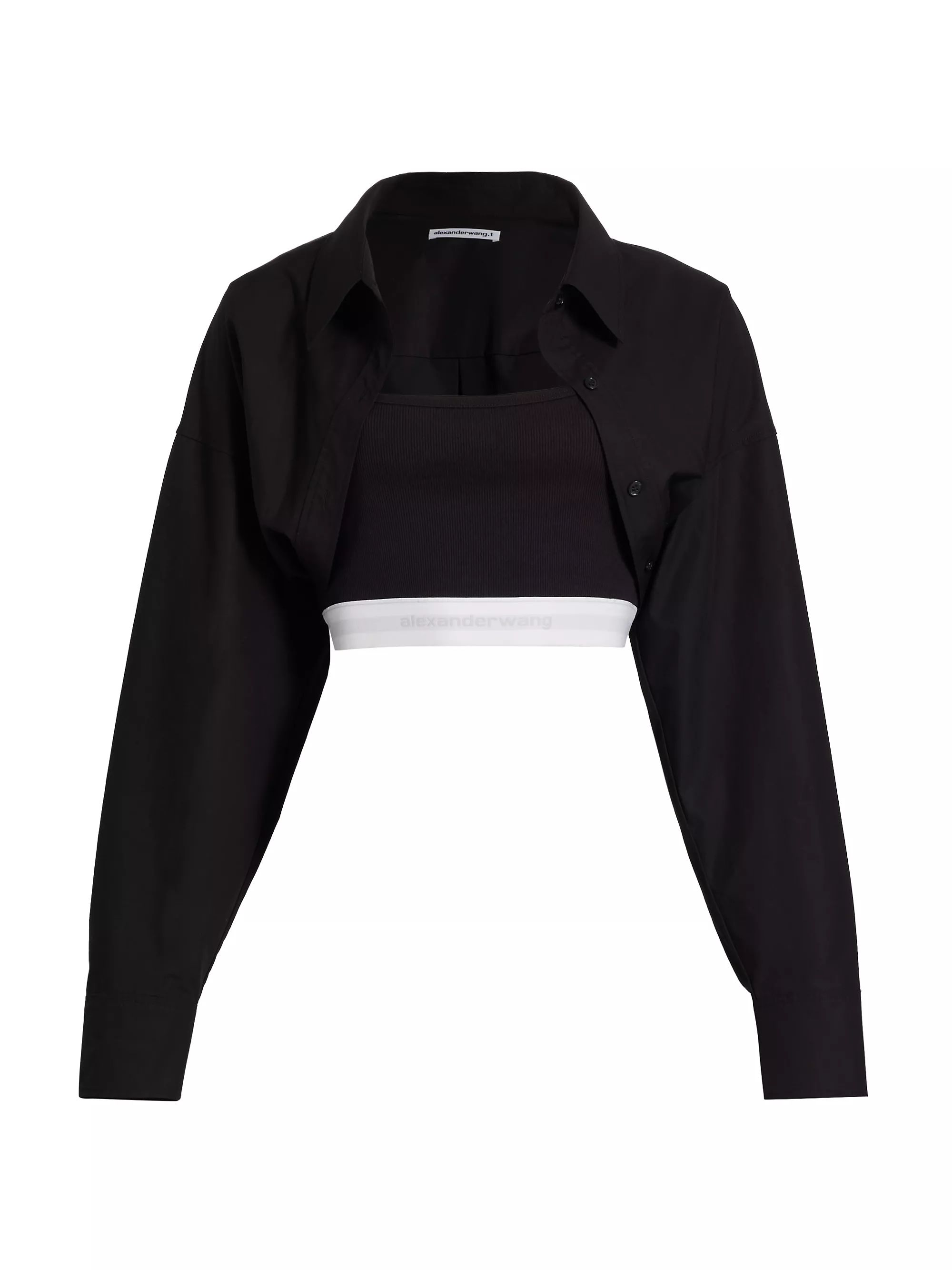 Tucked-Shirt Bolero And Logo Elastic Combo Top | Saks Fifth Avenue