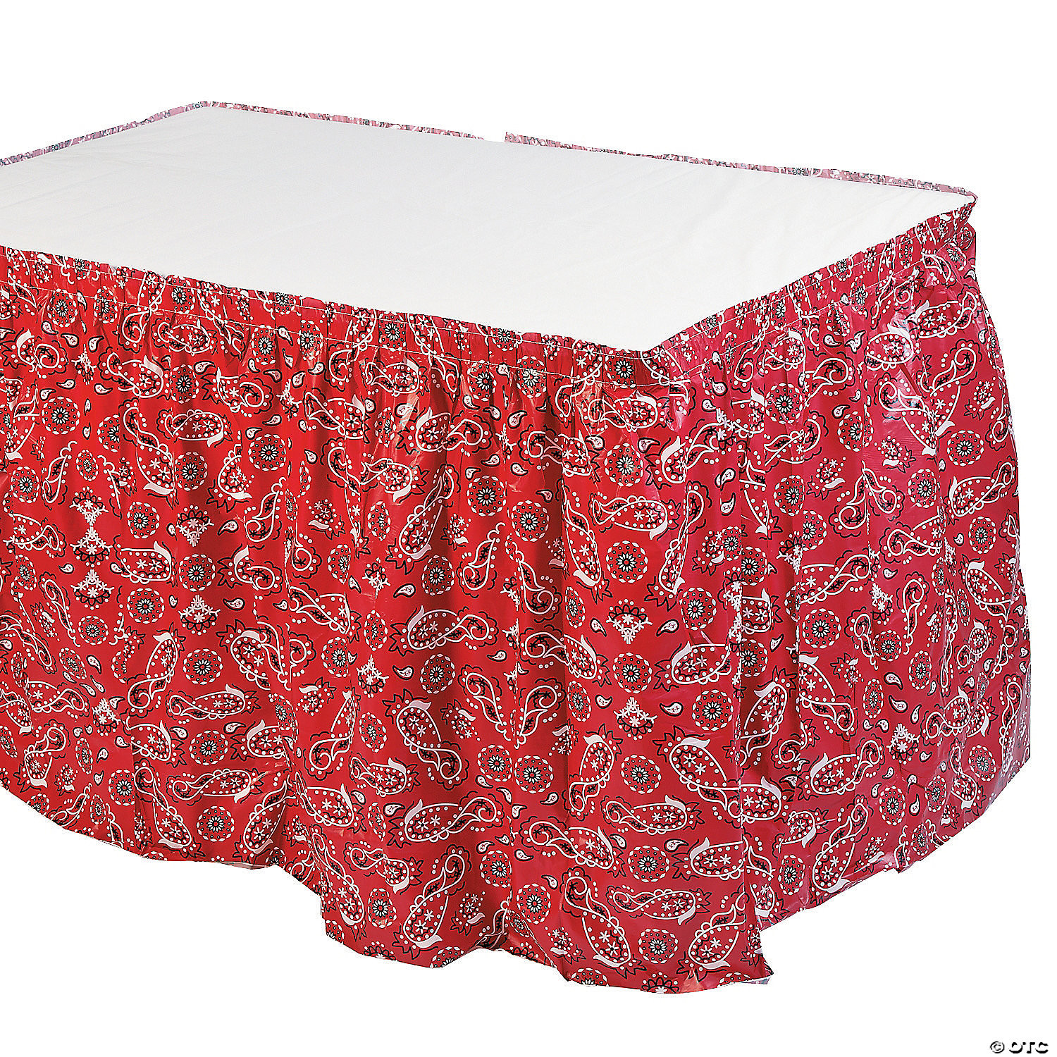 Red Bandana Print Table Skirt | Oriental Trading Company