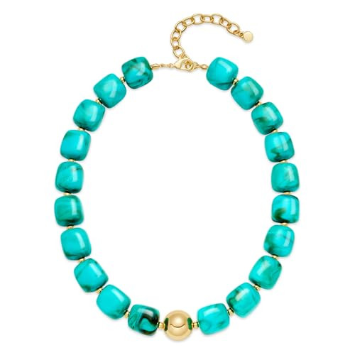 Summer Beach Jewelry Chunky Beaded Necklace for Women Trendy Statement Big Colorful Resin Bead Ch... | Amazon (US)