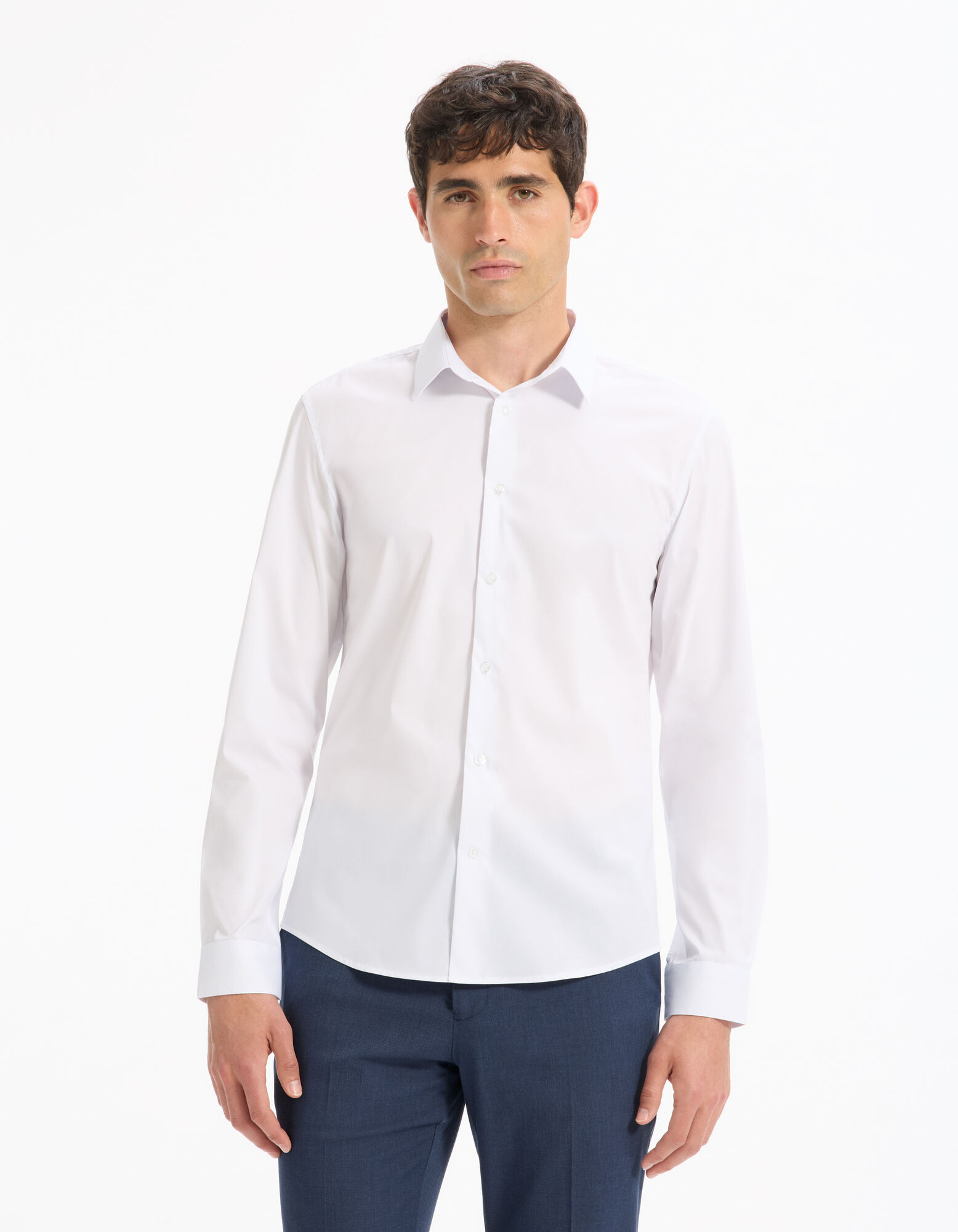 Chemise  slim coton stretch - blanc | Celio FR