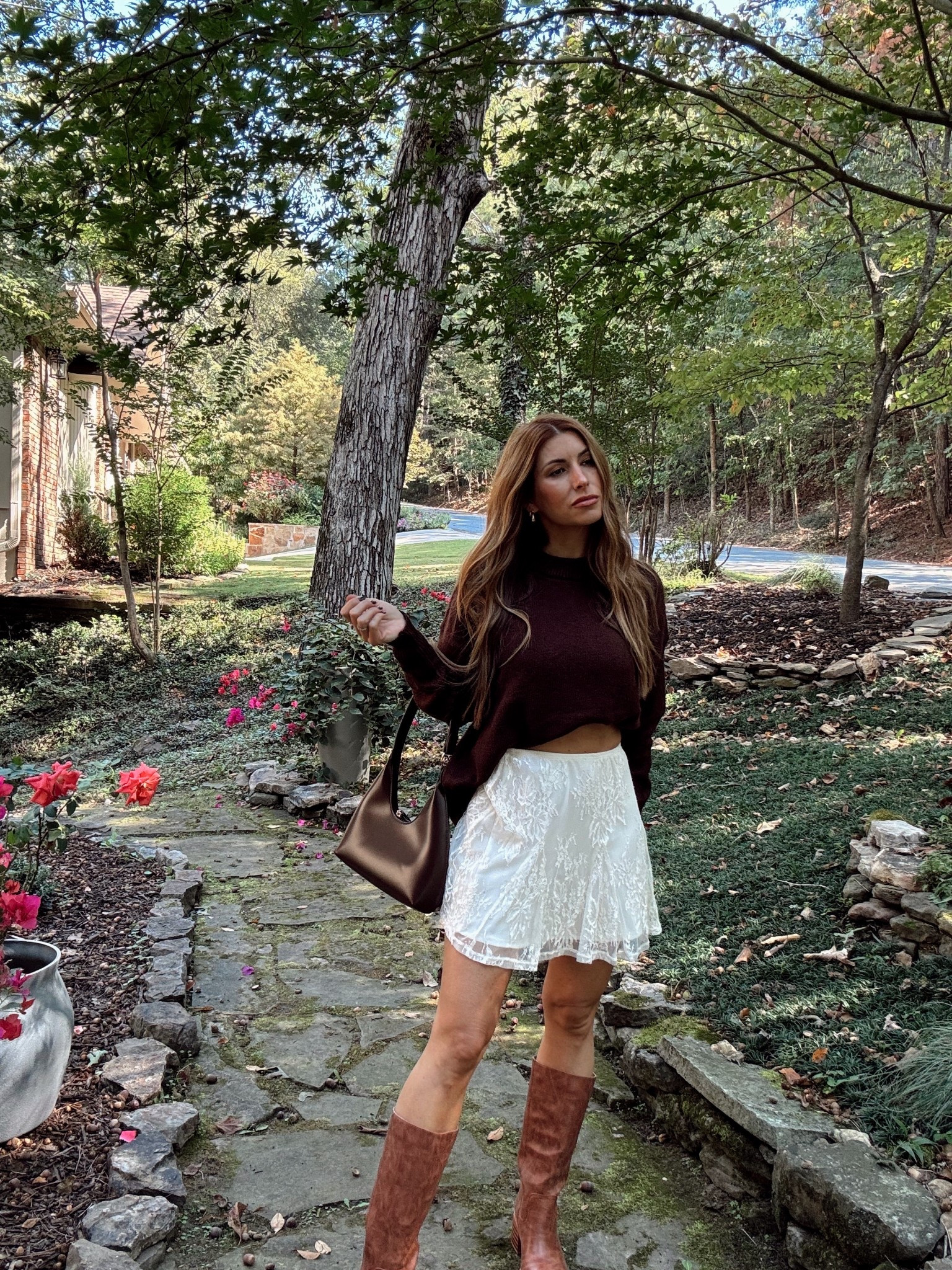 Chocolate brown sweater outfit for fall 

#LTKFindsUnder50 #LTKShoeCrush #LTKPetite