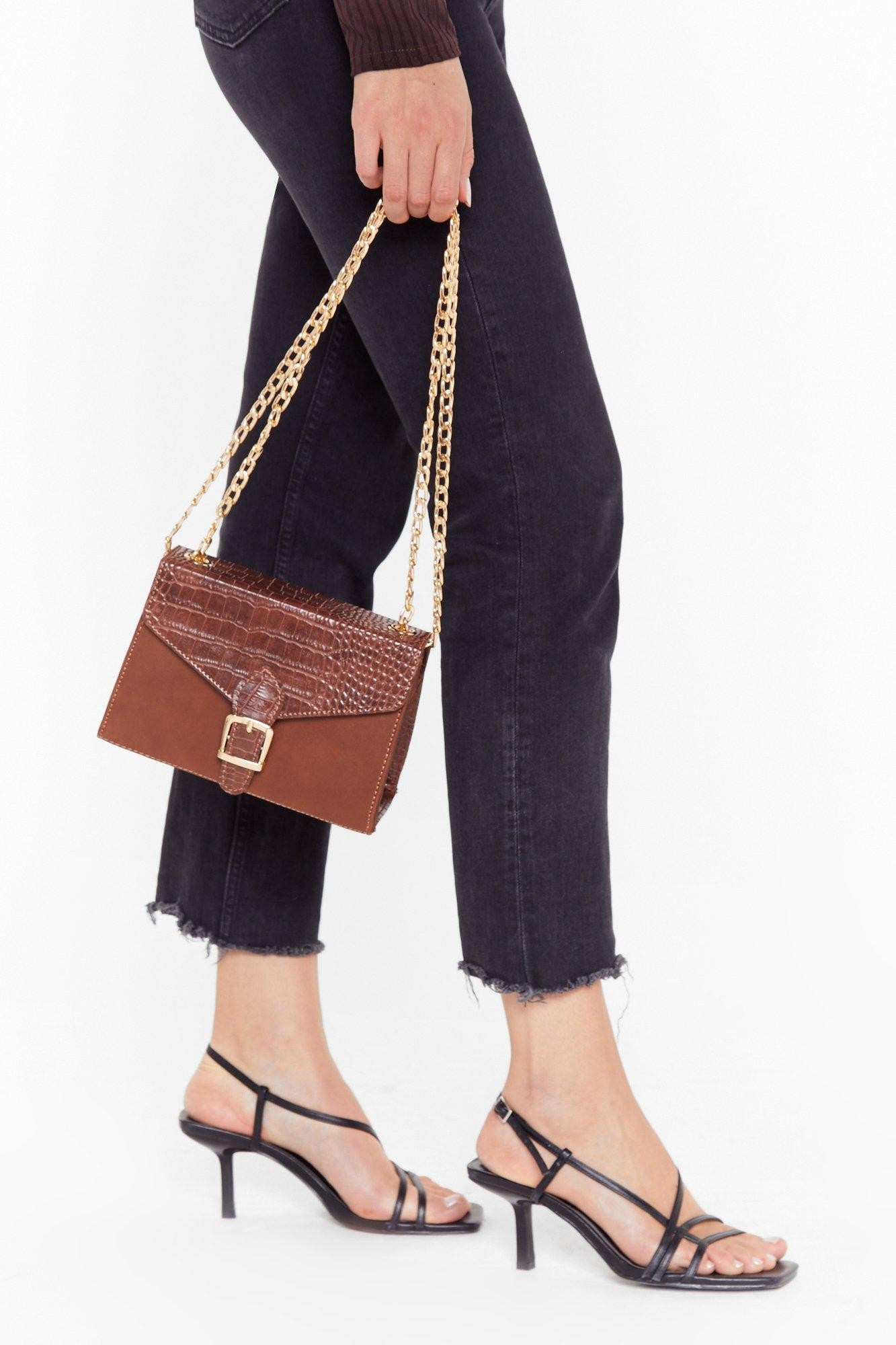 Croc Faux Leather Bag in a Structured Shell | NastyGal (US & CA)