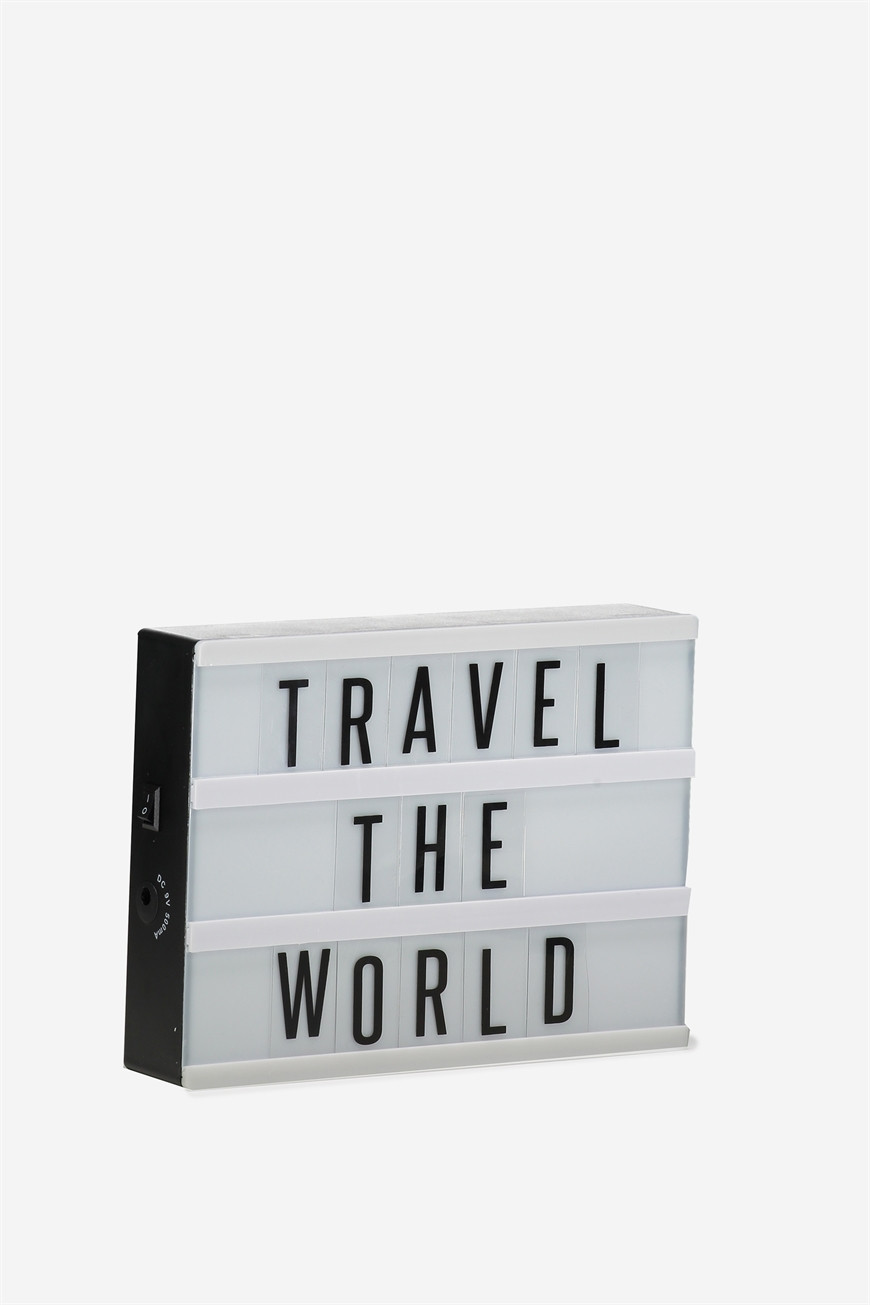 Typo - Medium Mini Light Box - Black | Cotton On (US)