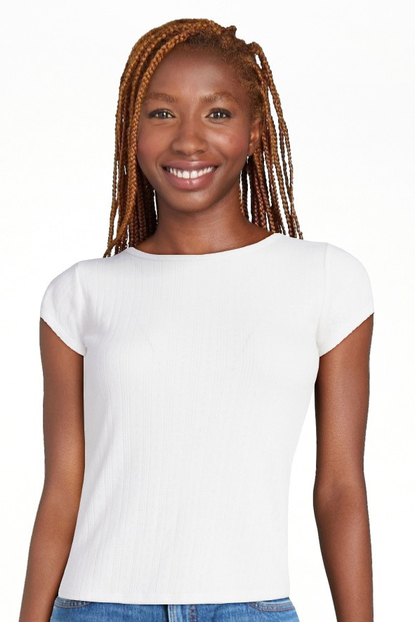 Free Assembly Women's and Women's Plus Pointelle Mini Tee with Short Sleeves, Sizes XS-4X | Walmart (US)