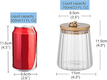 FANTESTICRYAN Glass Coffee Nuts Canister Airtight Storage Jar Petal Decorative Container with Bam... | Amazon (US)