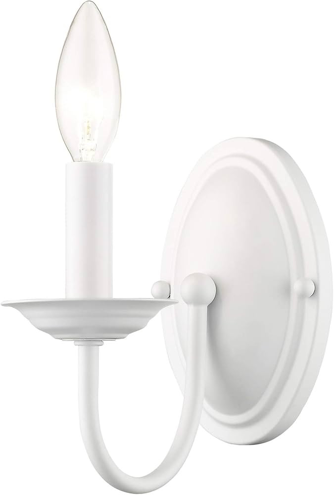 Livex Lighting 4151-03 Williamsburg 1-Light Wall Sconce, White | Amazon (US)