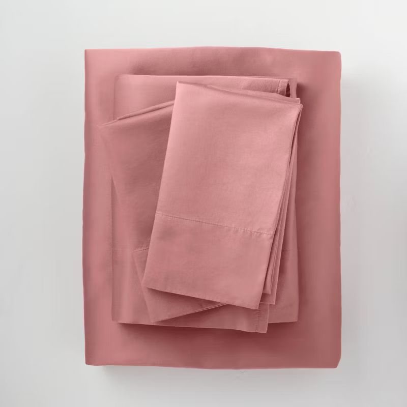 500 Thread Count Washed Supima Sateen Solid Sheet Set - Casaluna™ | Target