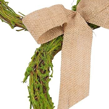 VGIA 27 Inch Artificial Easter Wreath with Moss and Burlap Bow Spring Bunny Wreath for Front Door... | Amazon (US)