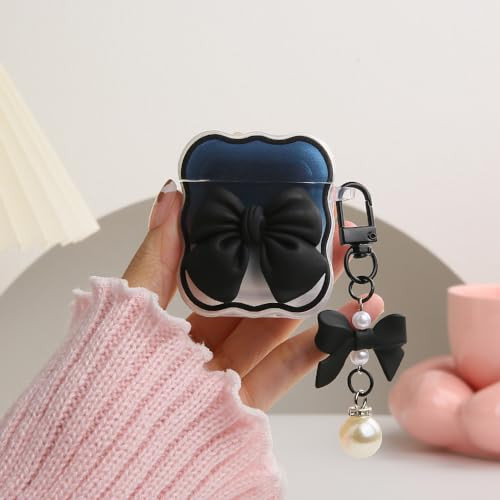 Compatible with Apple AirPods 2nd 1st Generation Case Cover, Cute 3D Bow Tie Design Shockproof So... | Amazon (US)