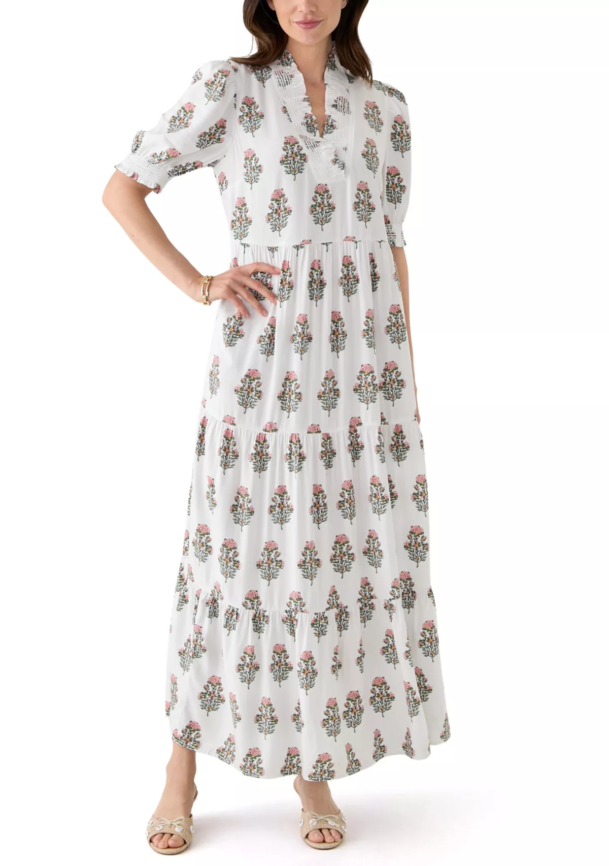 Crown & Ivy™Women's Smocked Ruffle Printed Dress | Belk