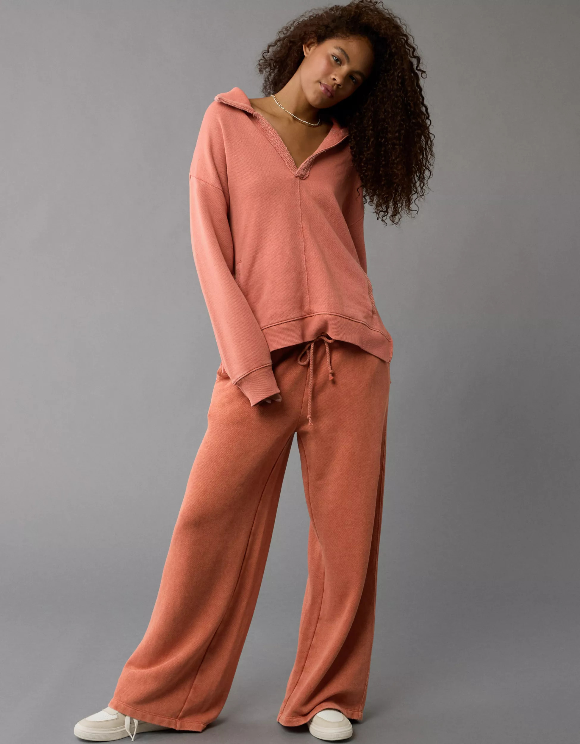 AE Baggy Wide-Leg Sunset Fleece Sweatpant | American Eagle Outfitters (US & CA)