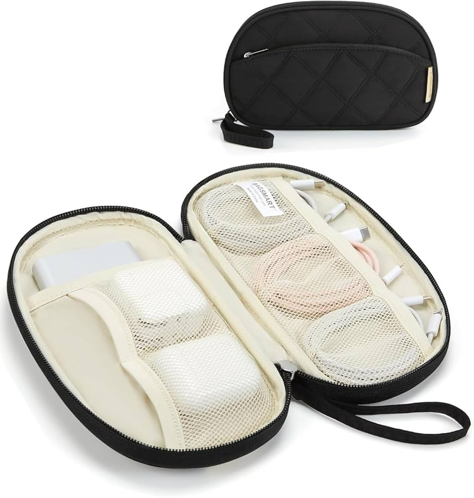 BAGSMART Travel Cord Organizer Electronics Organizer Travel Case, Puffer Cable Organizer Bag Trav... | Amazon (US)