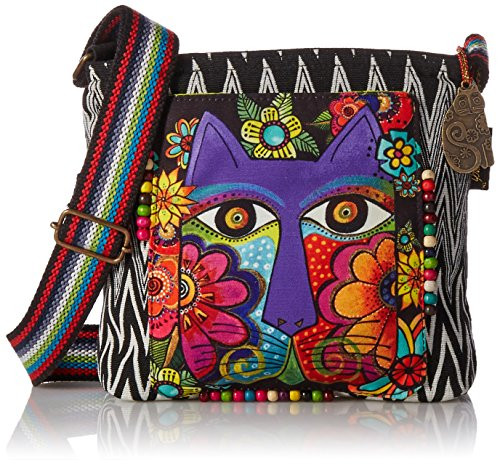 Laurel Burch Crossbody Bag, 13.5 by 4 by 10-Inch, Blossoming Feline | Amazon (US)